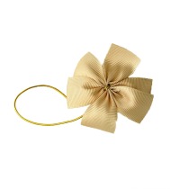 Kokarda ryps 25mm - Beżowa z gumką - 10 szt.